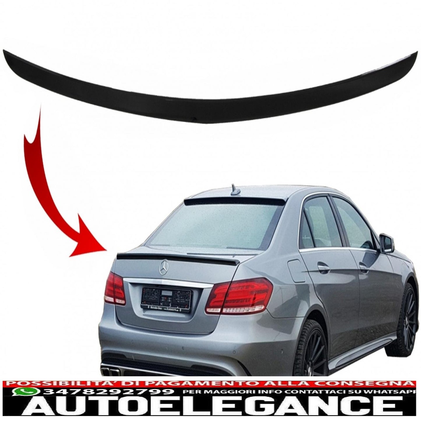 trunk spoiler suitable for mercedes e class w212 (2009-2016) piano black