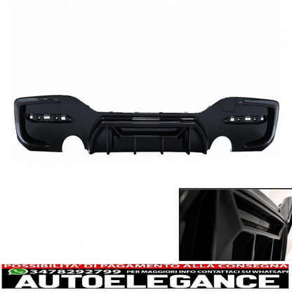 spoiler paraurti posteriore mantovana diffusore doppia uscita singola adatto per bmw serie 1 f20 f21 lci (2015-2019) pianoforte nero design da competizione