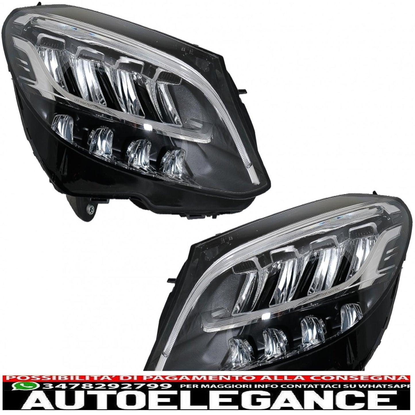 fari anteriori full led adatti per mercedes classe c w205 s205 (2019-up) guida a sinistra