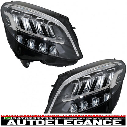 fari anteriori full led adatti per mercedes classe c w205 s205 (2019-up) guida a sinistra