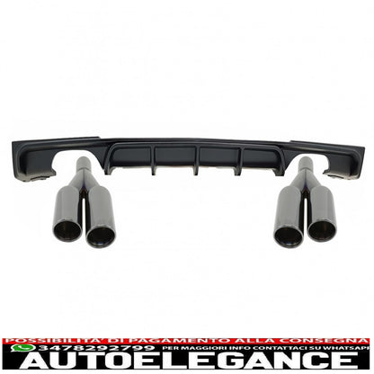 paraurti posteriore spoiler mantovana diffusore doppia uscita terminali di scarico marmitta neri adatti per bmw serie 3 f30 f31 (2011-2019) m design