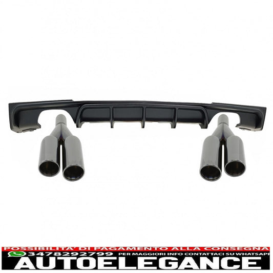 paraurti posteriore spoiler mantovana diffusore doppia uscita terminali di scarico marmitta neri adatti per bmw serie 3 f30 f31 (2011-2019) m design