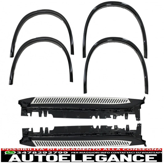 parafanghi passaruota adatti per bmw x5 f15 (2014-2018) piano nero e pedane