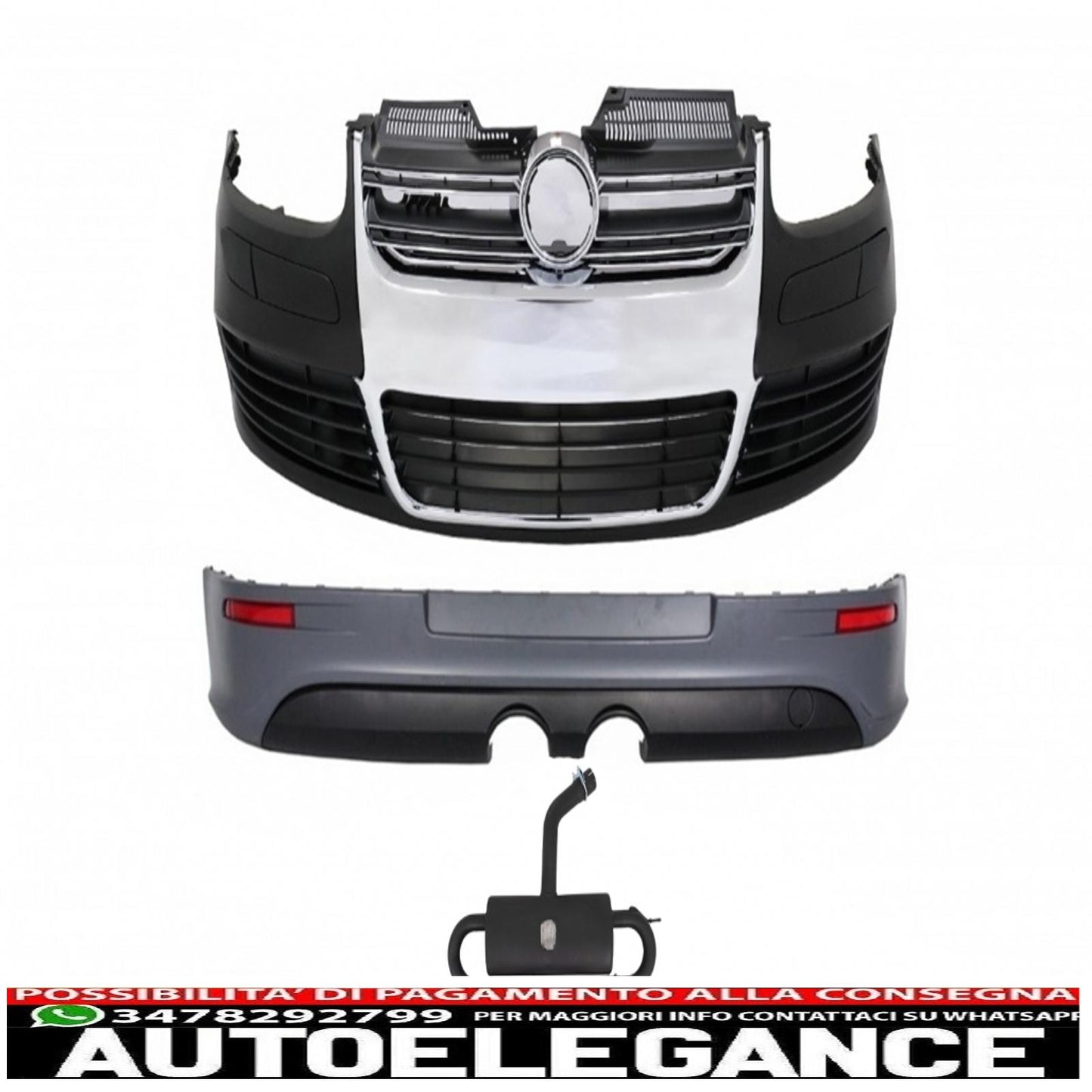 complete body kit suitable for vw golf 5 (2005-2007) r32 design exhaust system