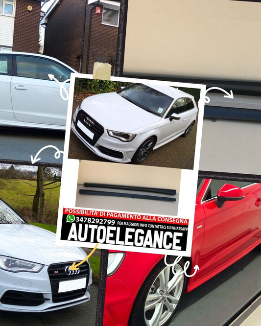 S3 STYLE SIDE SKIRTS SUITABLE FOR AUDI A3 8V 3 DOORS (from 2013) 