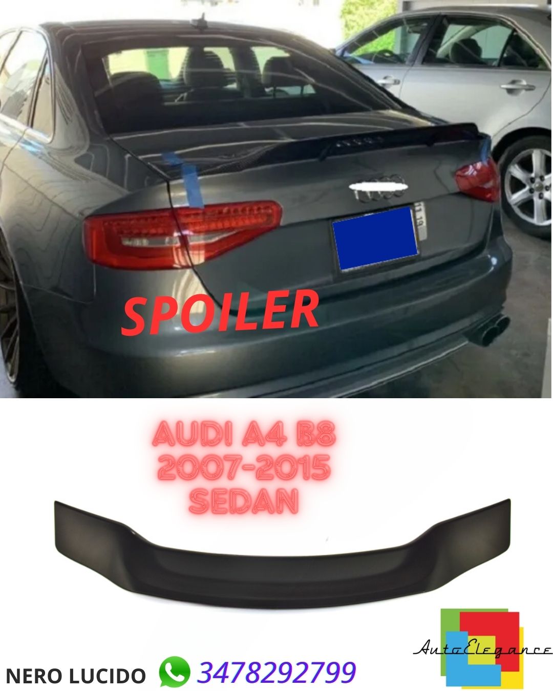 ✨BLACK SPOILER SUITABLE FOR Audi A4 B8 2007-2015 Sedan✨ 