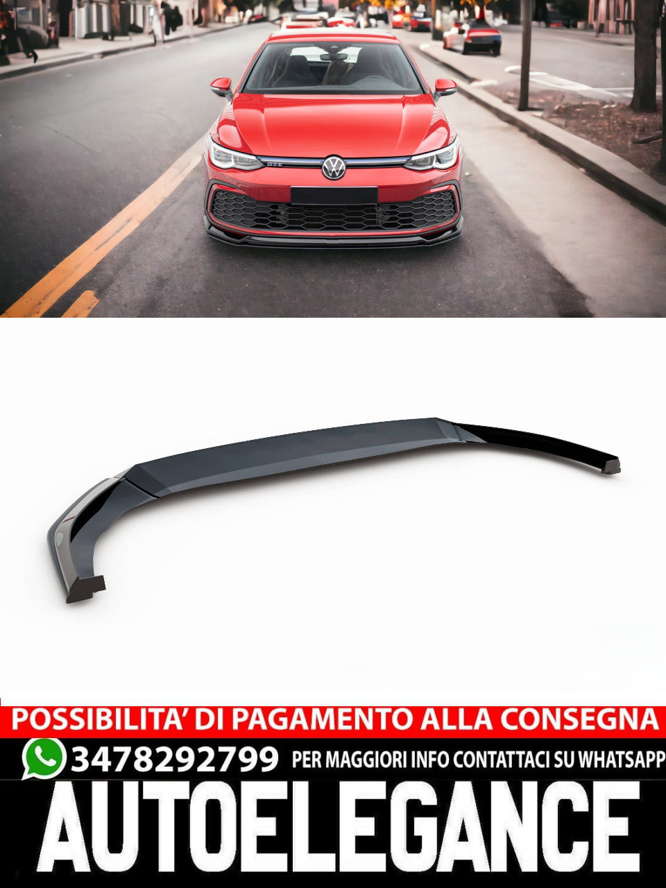 FRONT SPLITTER V.6 VOLKSWAGEN GOLF GTI/GTE/R-LINE MK8 