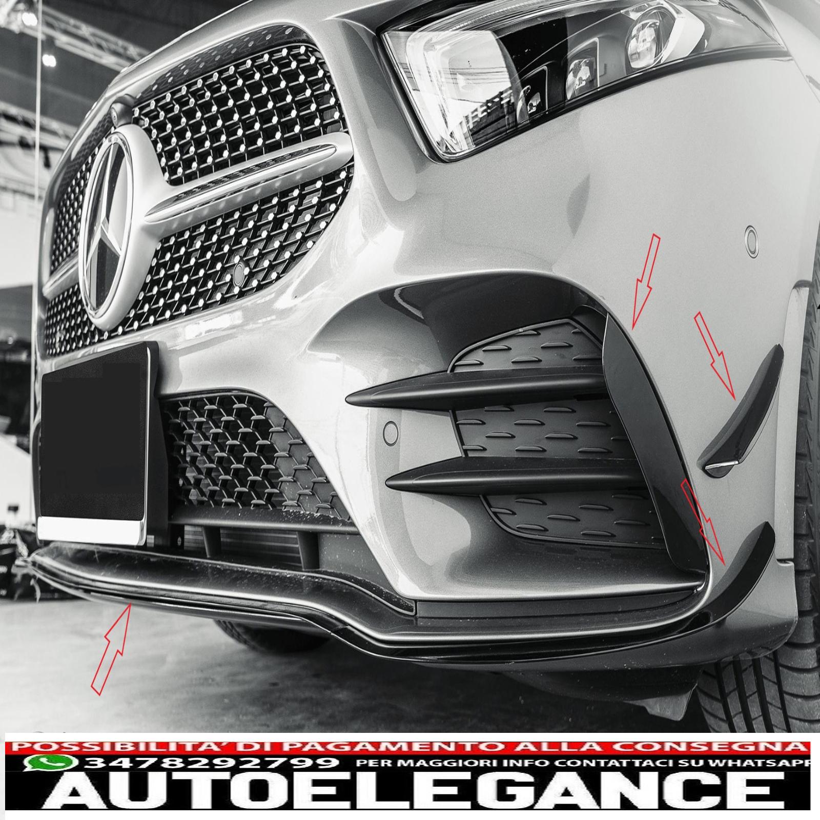 amg ottica aero flaps nero anteriore per mercedes w177 classe a-mostra il titolo originaletesto originaleamg optik aero flaps schwarz vorne für mercedes w177 a-klasse AUTOELEGANCERICAMBI