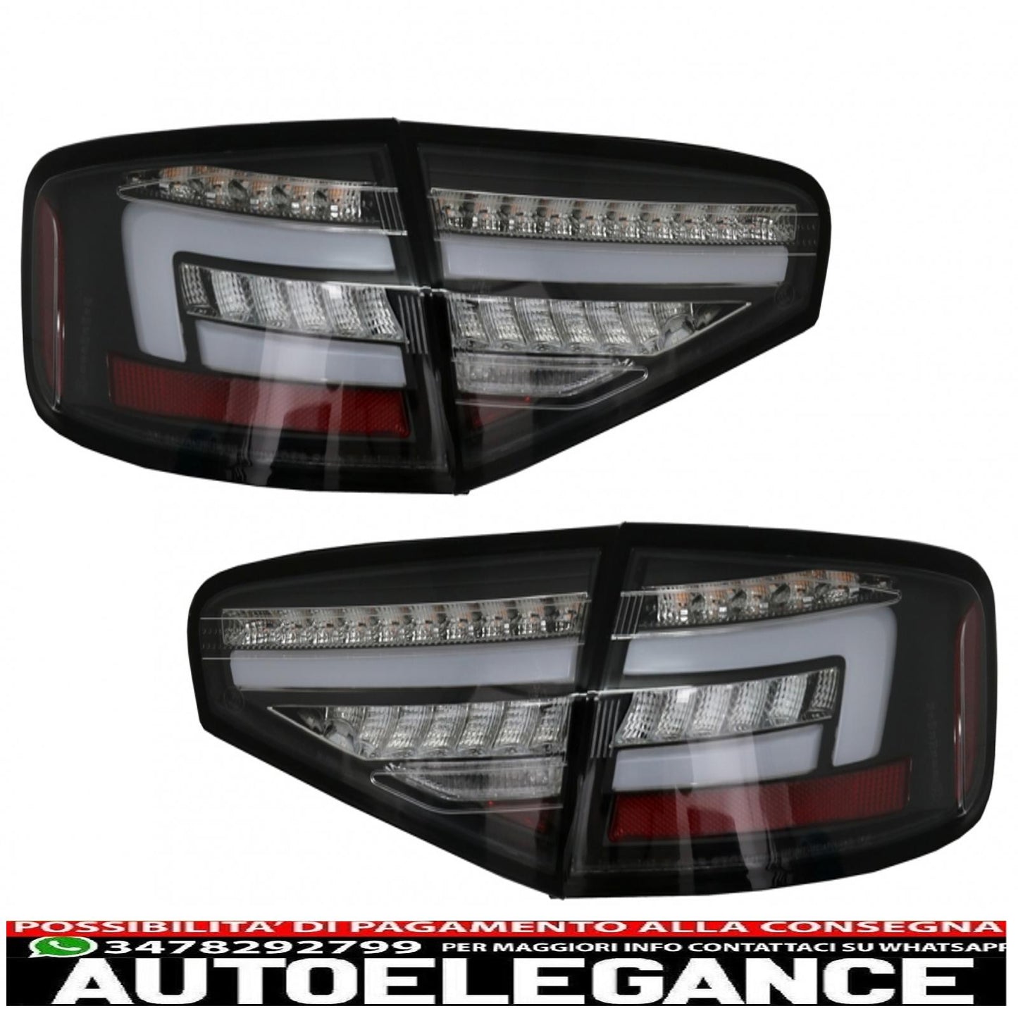 led rear lights suitable for audi a4 b8 sedan (2012-2015) red black dynamic sequential cornering lights