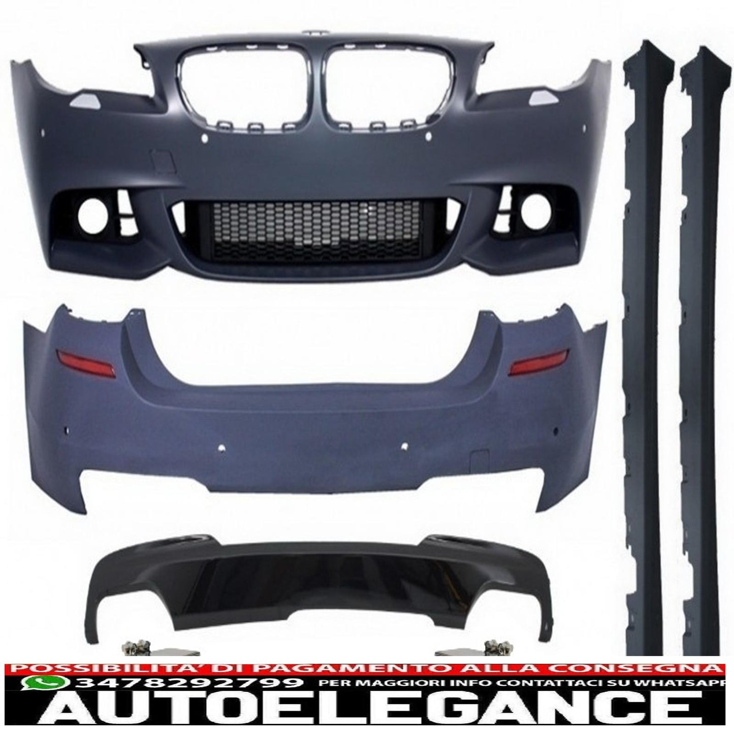 complete body kit suitable for BMW F10 5 Series (2014 onwards) facelift LCI M-Technik 550i Brilliant Design All Black Edition