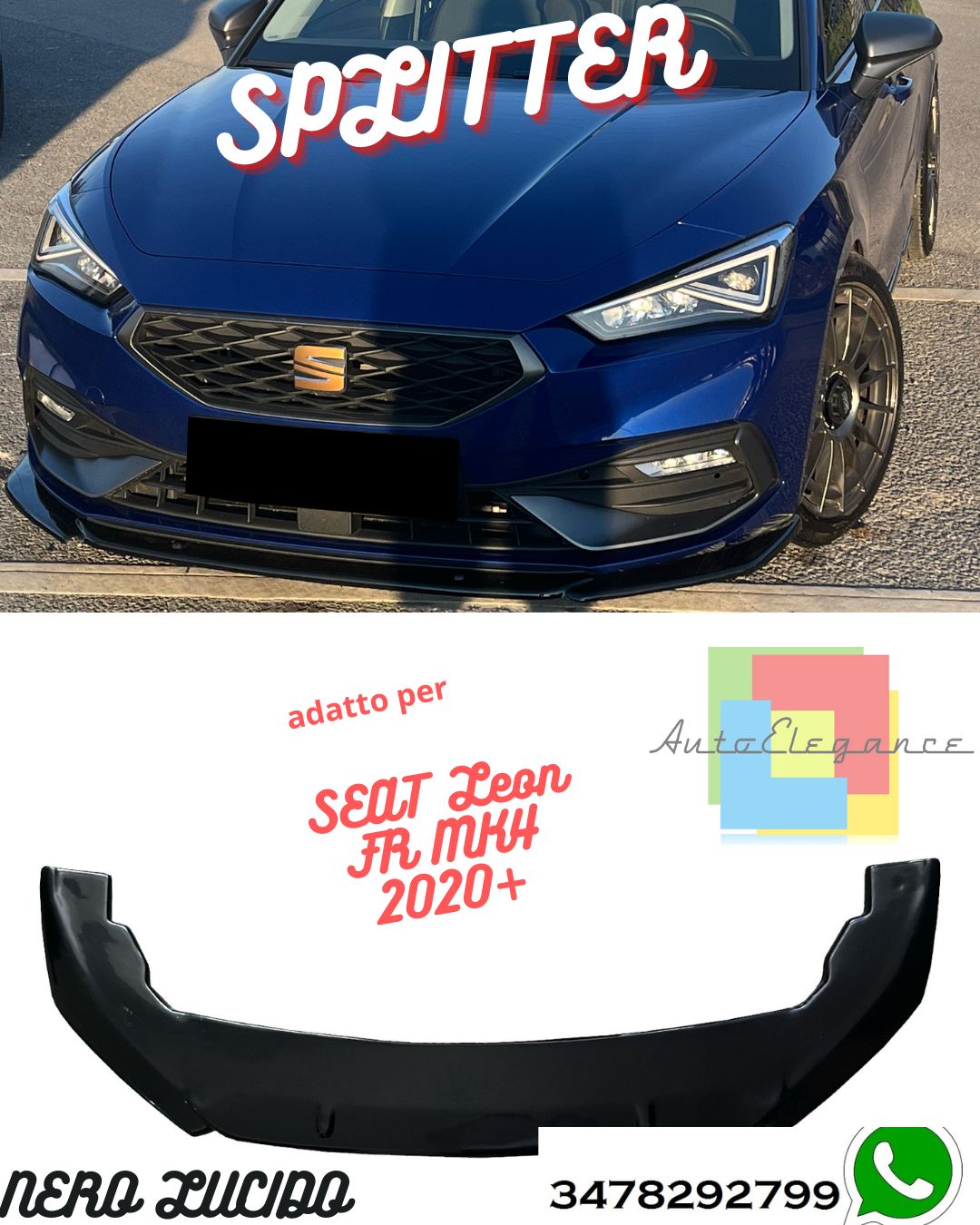 Front Splitter SEAT Leon FR MK4 2020+ With TÜV ABE 