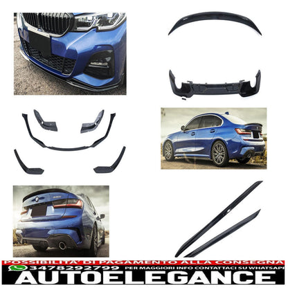 adatto per bmw serie 3 g20 limousine spoiler pacchetto diffusore spoiler posteriore spoiler anteriore-mostra il titolo originaletesto originalepasst für bmw 3er g20 limousine spoiler paket diffusor heckspoiler frontspoiler AUTOELEGANCERICAMBI