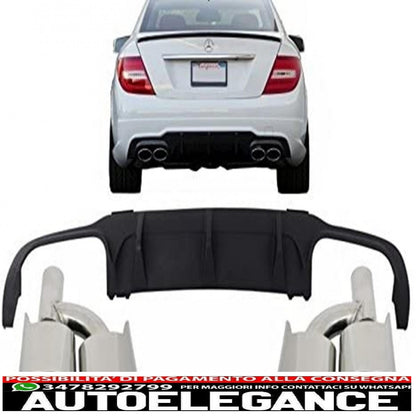 Punte del silenziatore del diffusore d'aria della mantovana del paraurti posteriore adatte per mercedes classe c w204 amg sport line (2012-2014) limousine