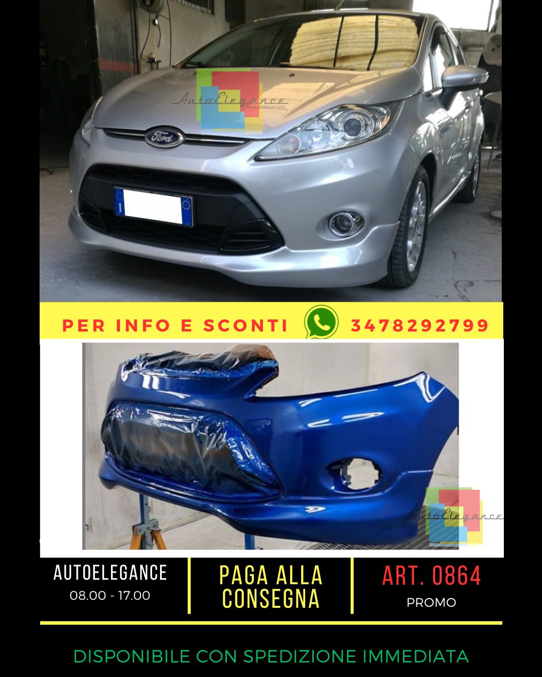 ⭐ART. 0487 SOTTO PARAURTI FIESTA MK7 2008-2012 LOOK ST GREZZO ⭐