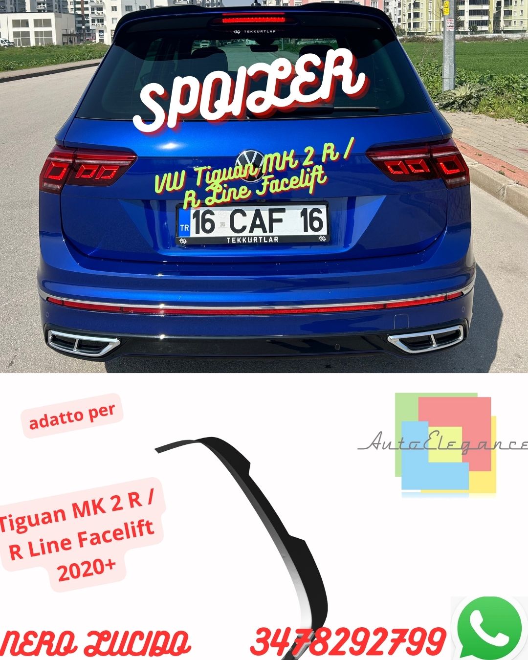 Spoiler Posteriore ✨✨VOLKSWAGEN Tiguan MK 2 R / R Line Facelift 2020+✨✨