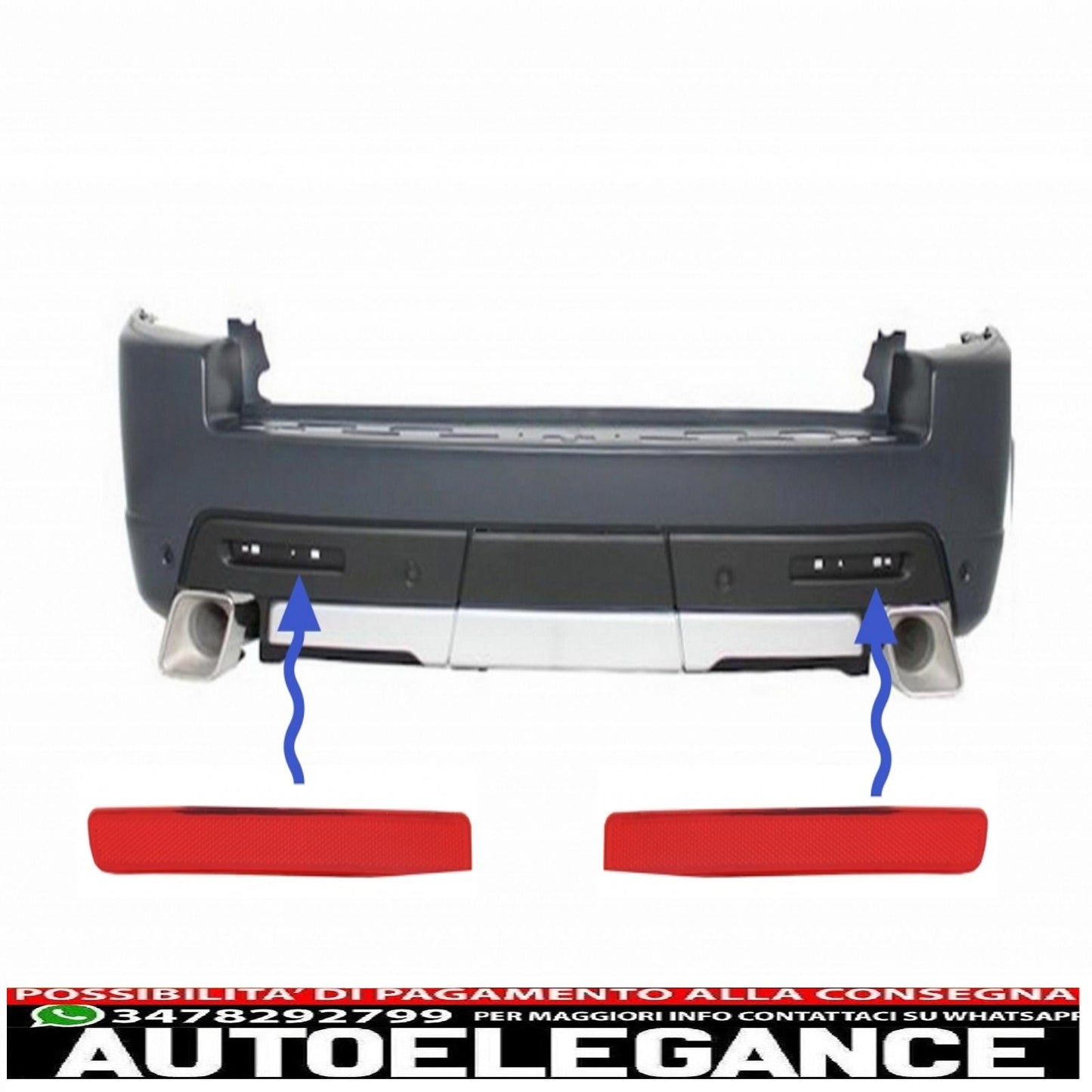 Catarifrangenti paraurti posteriore adatti per Range Rover Sport L320 Facelift (2010-2013) Land Rover Discovery 3 e 4 AUTOELEGANCERICAMBI