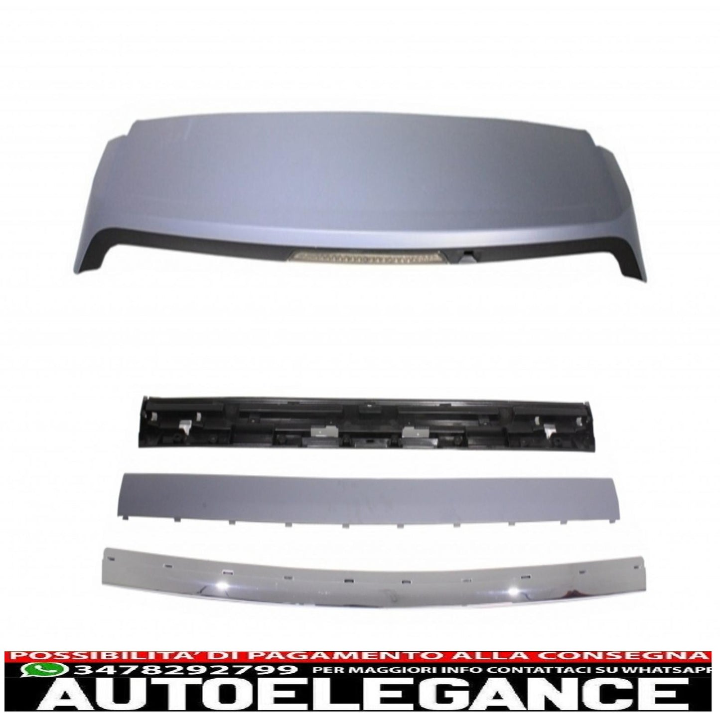 spoiler sul tetto con kit portellone posteriore cromato adatto per range rover sport l320 (2005-2009) design autobiografia