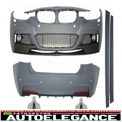 complete body kit suitable for BMW F30 (2011-up) m-performance design + quad m-power exhaust tips black 