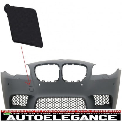 Copri gancio traino paraurti anteriore adatto per bmw serie 5 f10 f11 (2011-2017) design m5 AUTOELEGANCERICAMBI