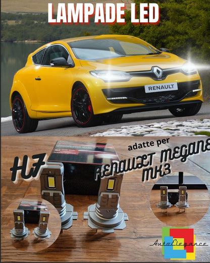 H7 LED KIT FOR RENAULT MEGANE MK3 6000K WHITE 6000 LUMEN CANBUS LOW BEAM 
