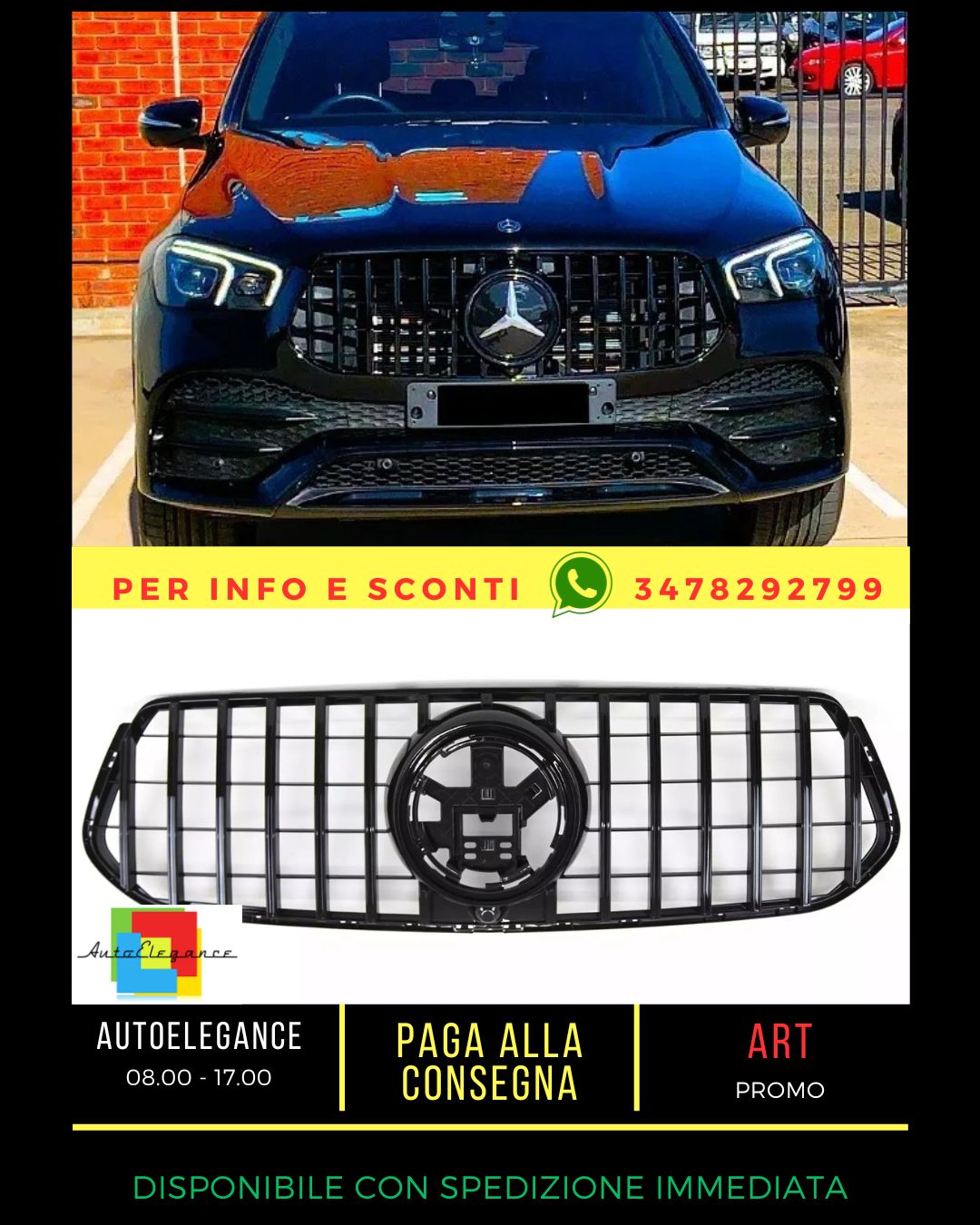 ✨GTR PANAMERICANA Grille Gloss Black SUITABLE FOR Mercedes GLE Class W167 19+✨