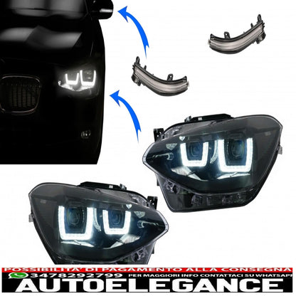 osram ledriving full led headlights suitable for bmw serie 1 f20 f21 (06.2011-03.2015) with direction indicators on the mirrors osram full ledriving dynamic sequential cornering lights