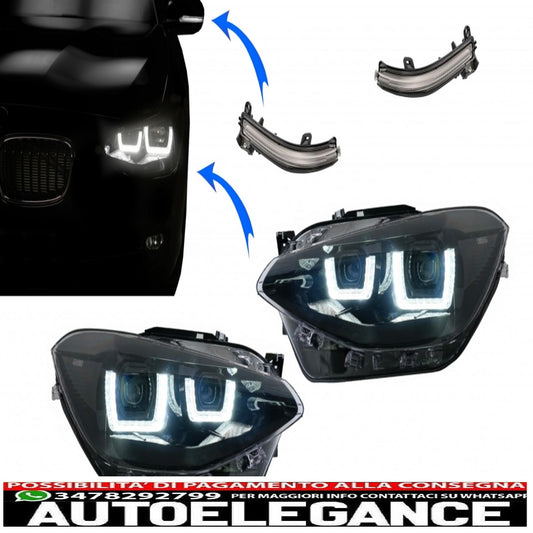 osram ledriving full led headlights suitable for bmw serie 1 f20 f21 (06.2011-03.2015) with direction indicators on the mirrors osram full ledriving dynamic sequential cornering lights