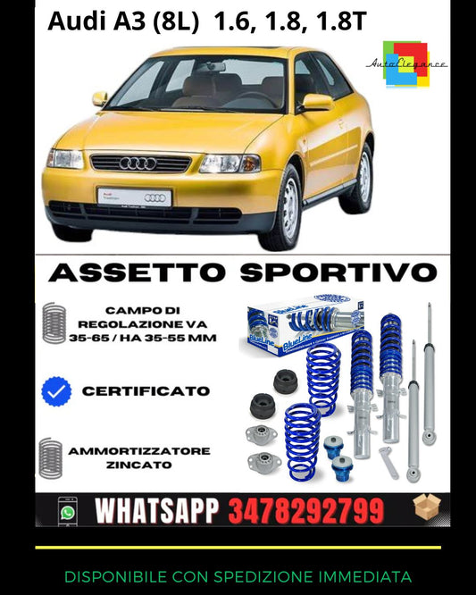 🔥Assetto sportivo ADATTO PER Audi A3 (8L) 1.6, 1.8, 1.8T, 1.9TDi🔥