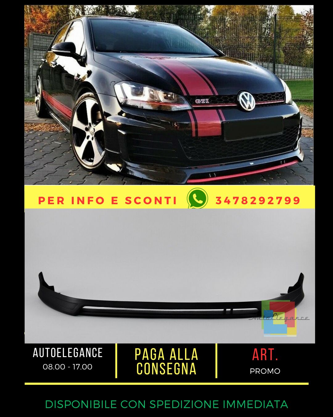 🔥SOTTO PARAURTI ADATTO PER VW GOLF 7 2012-2020🔥