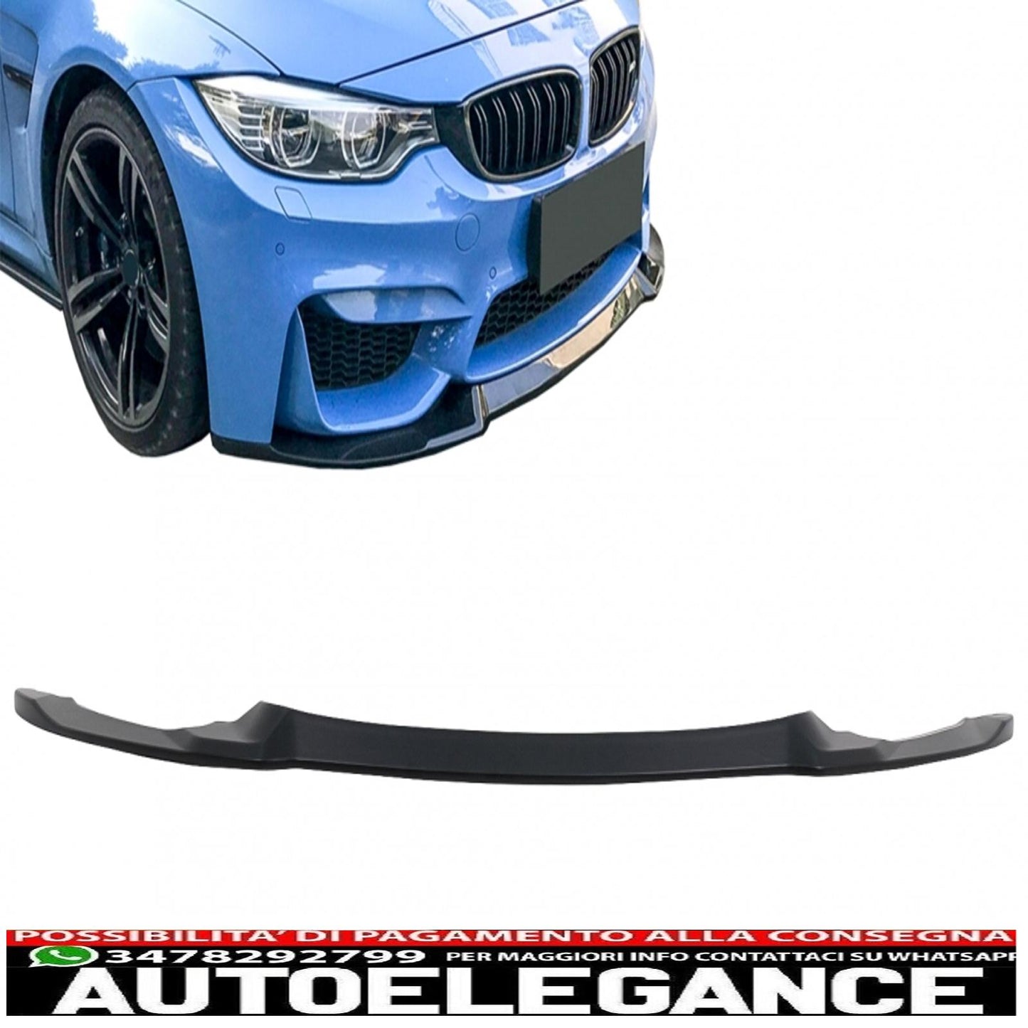 Front Bumper Spoiler Fit For BMW F80 M3 Sedan F82 M4 Coupe F83 M4 Cabrio (2014-2019) CS Style 