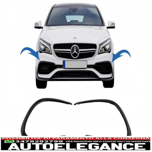 Alette paraurti anteriori alette laterali flic adatte per mercedes cla w117 c117 x117 (2016-2018) con paraurti sportivo Piano Black Edition AUTOELEGANCERICAMBI