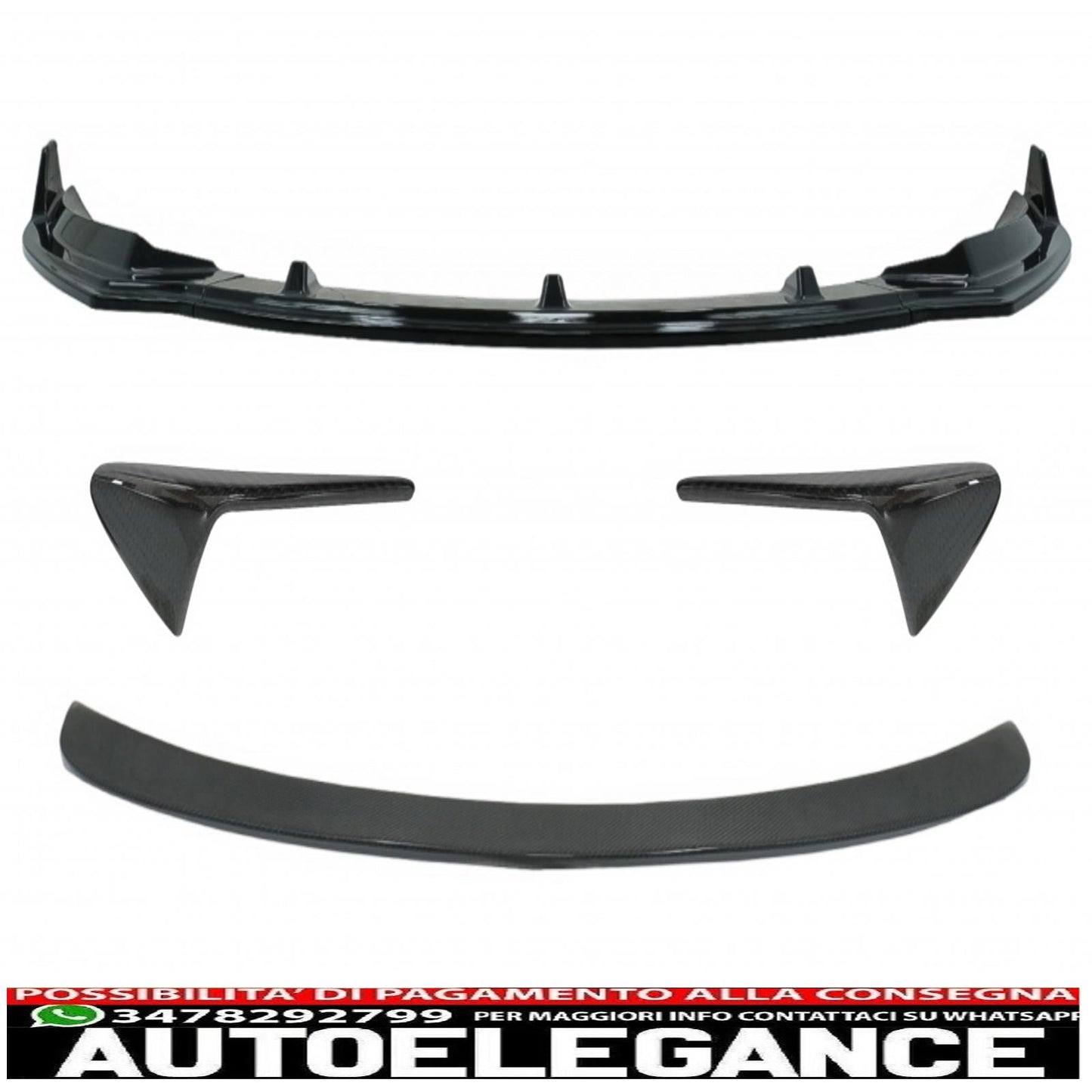 Trunk Spoiler with Turn Signal Covers, Side Marker Lights and Additional Front Spoiler, Suitable for Tesla Model 3 (2017-up)