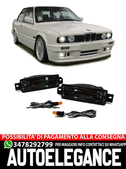 Indicatore di direzione in vetro trasparente con luce di posizione nero aftermarket compatibile con BMW 3ER E30 87-93