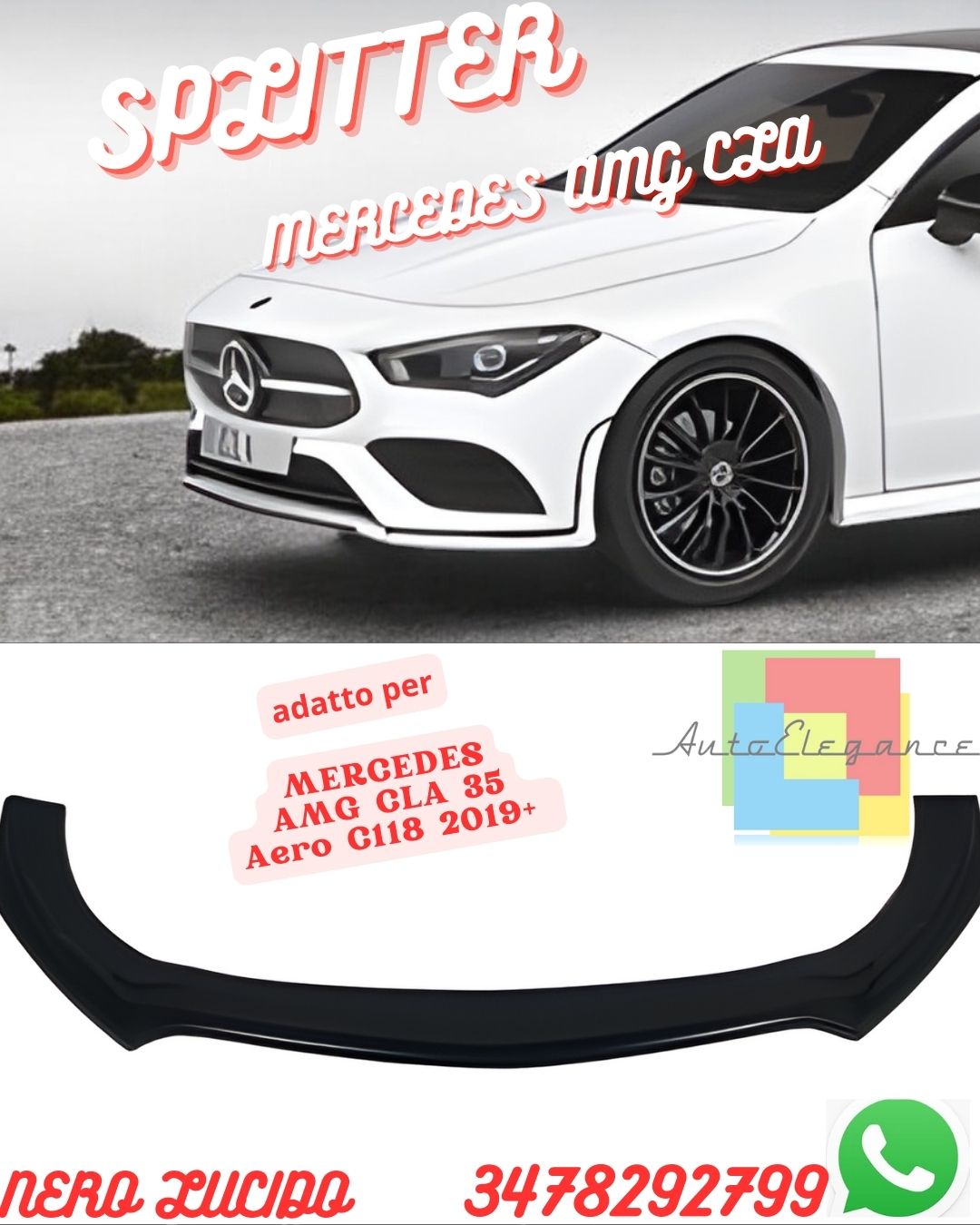 Splitter suitable for⭐⭐ MERCEDES AMG CLA 35 Aero C118 2019+ ⭐⭐ 