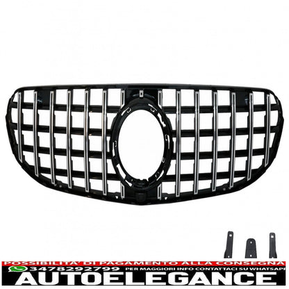 griglia anteriore centrale adatta per mercedes glc x253 c253 facelift (2020 in poi) standard e fuoristrada gtr panamericana design cromato