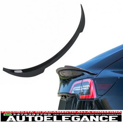 trunk spoiler suitable for tesla model 3 (2017-up) piano black 