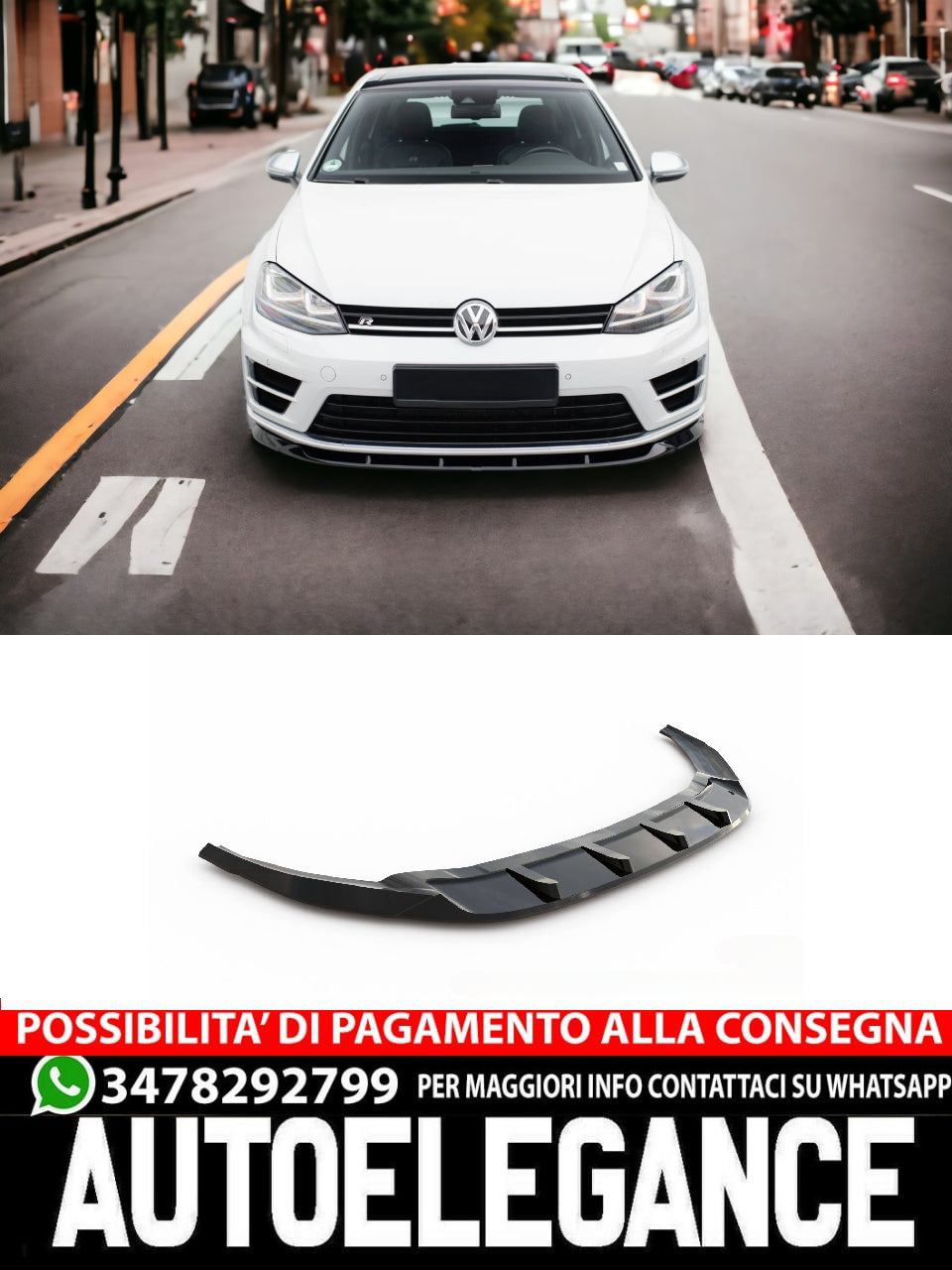 SPLITTER ANTERIORE ADATTO PER V.6 VOLKSWAGEN GOLF R MK7