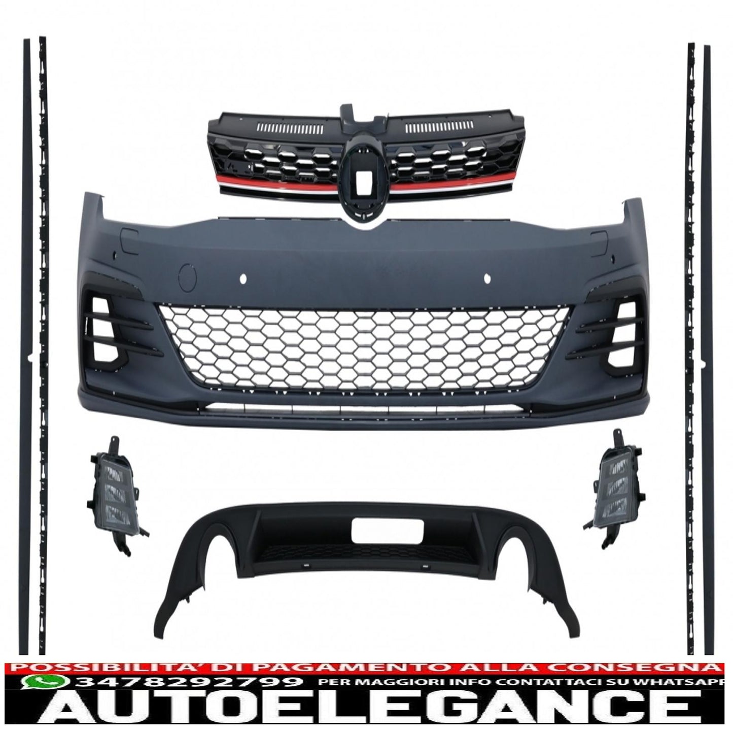 body kit suitable for vw golf 7.5 vii facelift (2017 onwards) gti design 