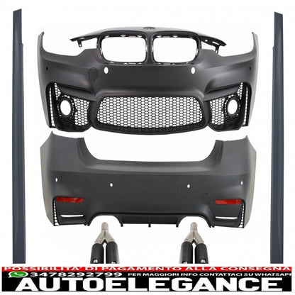 body kit suitable for bmw f30 (2011-2019) evo ii m3 cs design with double carbon exhaust tips 