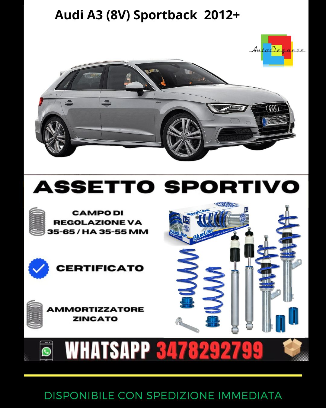 🔥Assetto sportivo per Audi A3 (8V) Sportback  2012+🔥