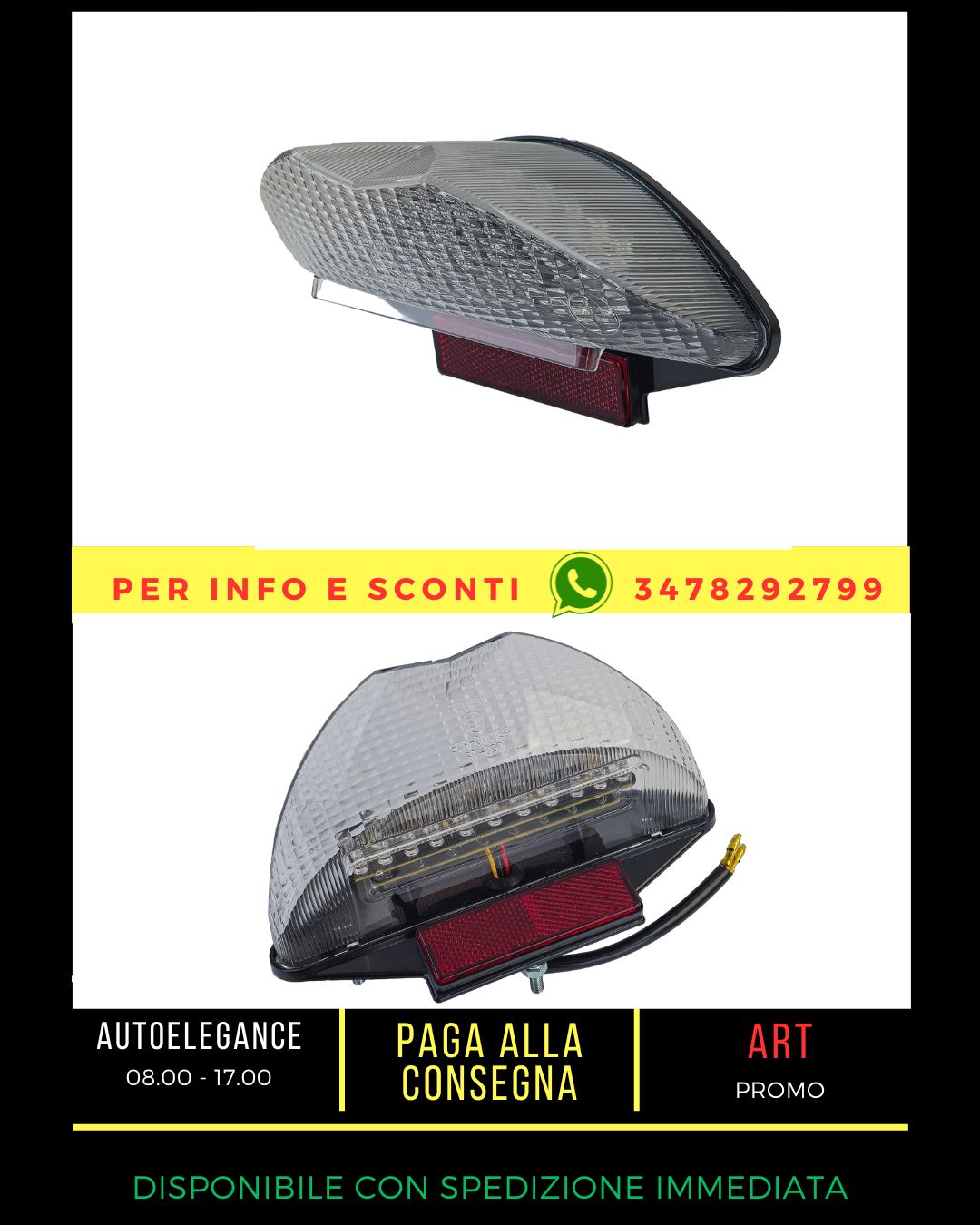 Fanale scooter in vetro trasparente per MBK Nitro Yamaha Aerox Italjet Dragster