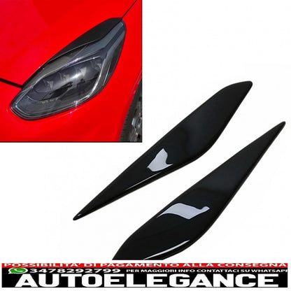 headlights eyebrows suitable for ford fiesta mk8 (2017-2021) piano black 