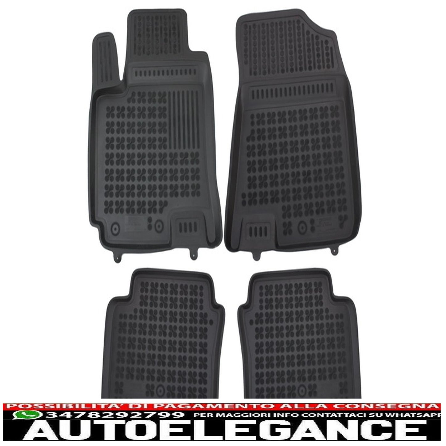 Black rubber mat suitable for Hyundai i20 GB 2014+