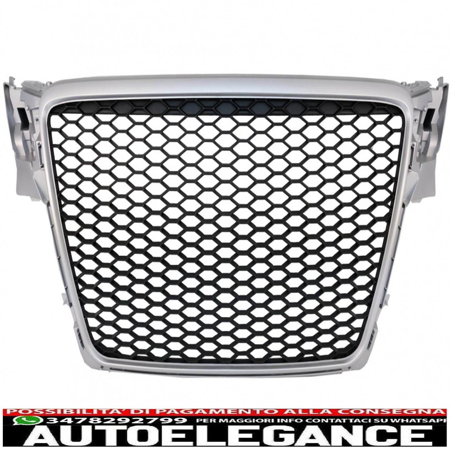 griglia anteriore senza badge adatta per audi a4 b8 (2007-2012) limousine avant rs design argento