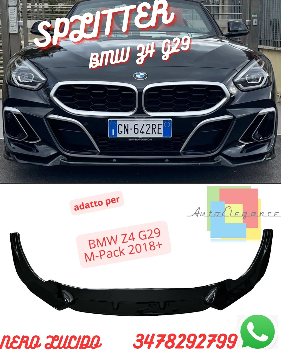 ✨SPLITTER✨ ADATTO PER  ✨✨BMW Z4 G29 M-Pack 2018+ ✨✨
