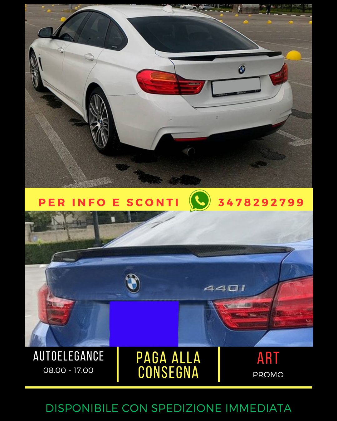 ✨GLOSSY BLACK SPOILER SUITABLE FOR BMW 4 F36 2014-2021 Gran Coupe✨