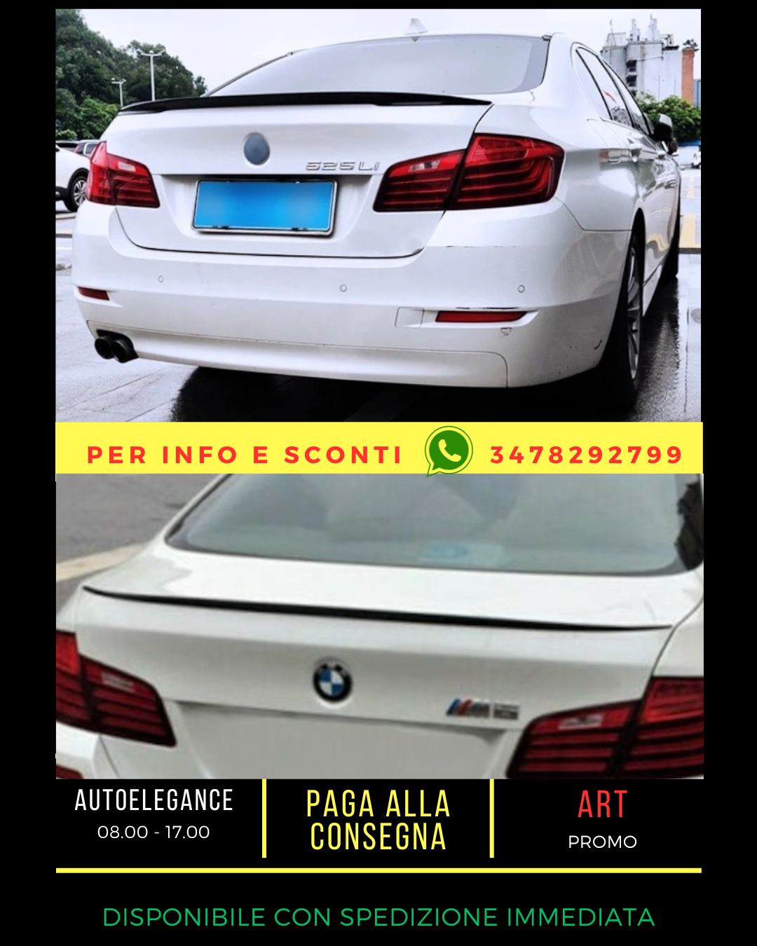 ✨Glossy black SPOILER SUITABLE FOR BMW 5 F10 2010-2017 Sedan✨ 