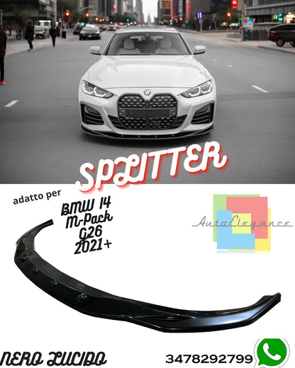 Splitter Anteriore BMW I4 M-Pack G26 2021+ Senza ABE TÜV