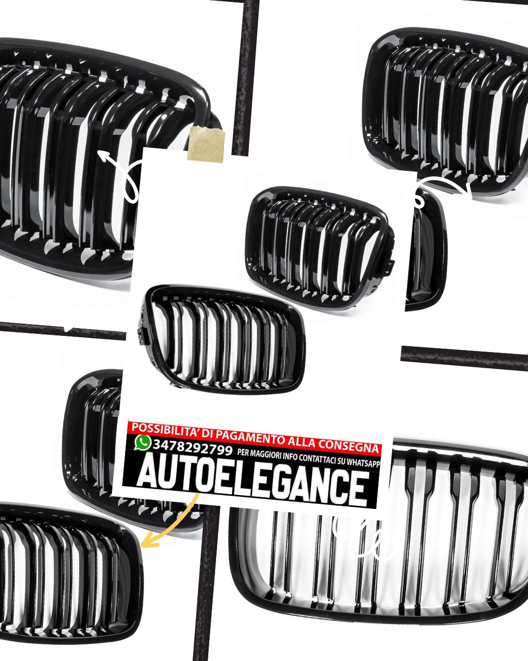 Double gangway kidney grille suitable for BMW 1 Series F20 F21 up to 2015 BLACK 