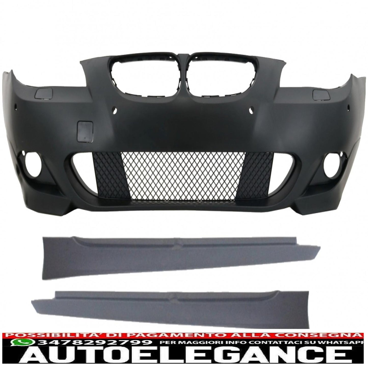 paraurti anteriore con minigonne laterali adatto per bmw serie 5 e60 e61 non-lci (2003-2007) m-technik design